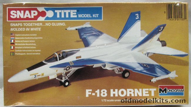 Monogram 1/72 F-18 (F/A-18) Hornet - US Navy, 1103 plastic model kit